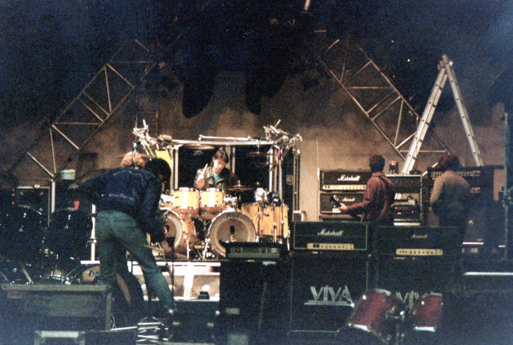 Golden Earring crew December 08 1983 Sudhessenhalle Weinheim (D) crew Louis van de Wetering and Piet Beck